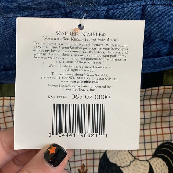 Vintage Warren Kimble Folk Art Style Hen & Rooster Oven Mitt & Hot Pad - Picture 6 of 17